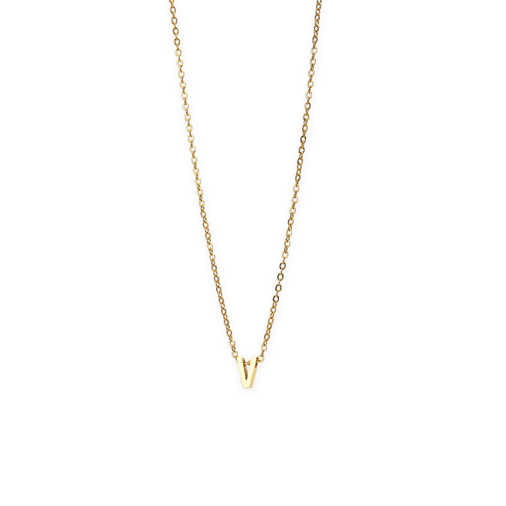 Shop Small Letter Necklace- 18k Gold Plated Palmonas-11