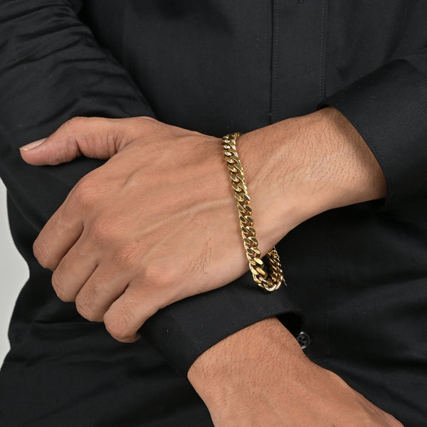 Chain Men's Bracelet- 18k Gold Plated
