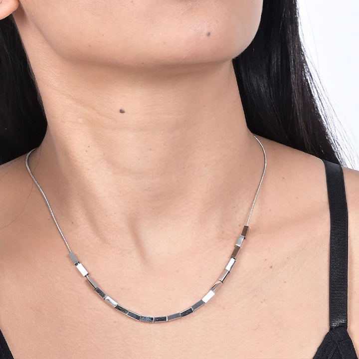 Shop Cuboid Metalic Beads Necklace Palmonas-3