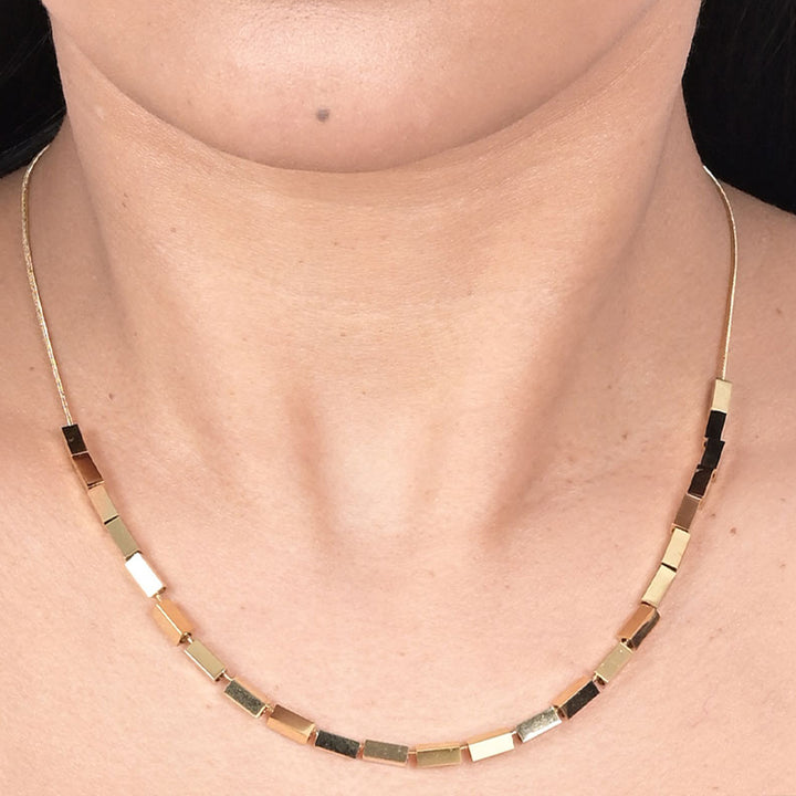 Shop Cuboid Metalic Beads Necklace Palmonas-8