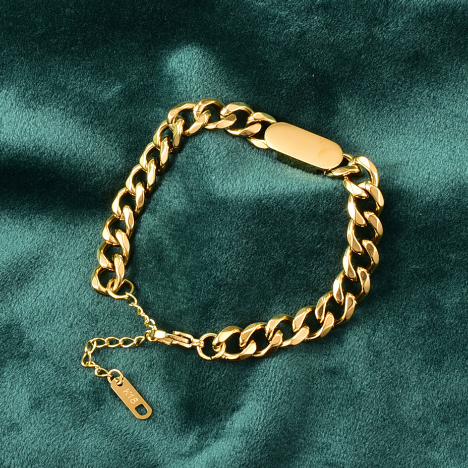 Small Bar Gold Bracelet for Women- 18k Gold Bracelet - palmonas