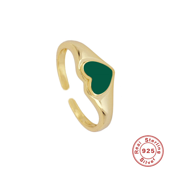 Shop Green Heart Ring- 18k Gold Vermeil Palmonas-6