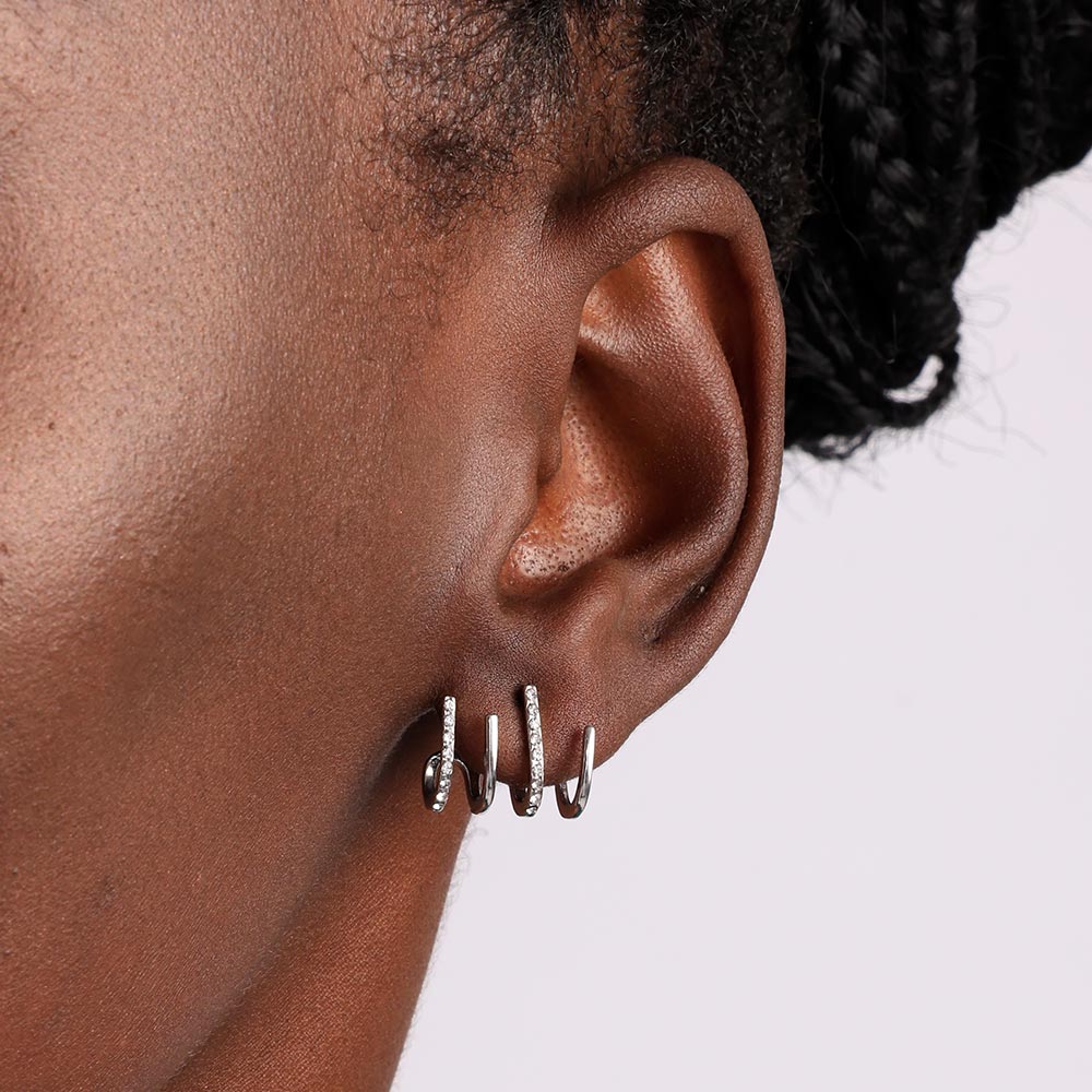 Erever Earrings That Look Like Multiple Piercings Claw Earrings Silver  Needle Korean Earrings Ear Cuff Studs