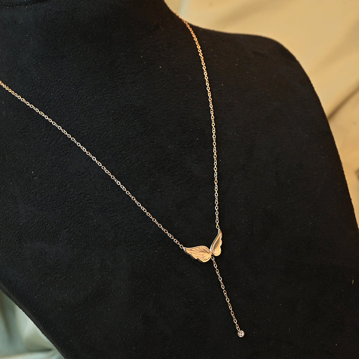 Shop Angel Wing Dangling Diamond Necklace Palmonas-6