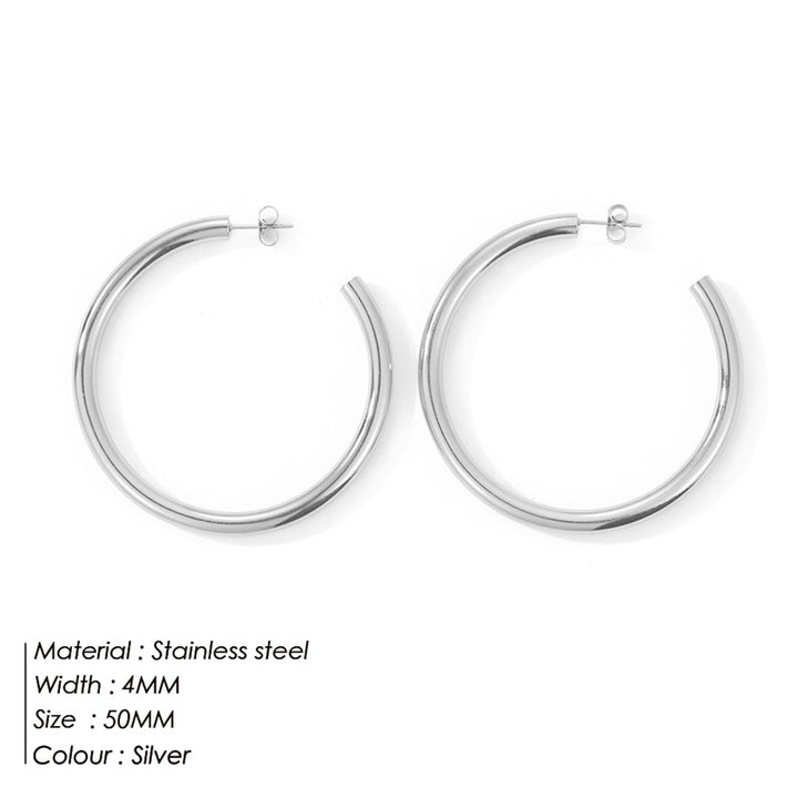 Shop Timeless Styling C Hoops Earrings | 18k Gold Plated Palmonas-12