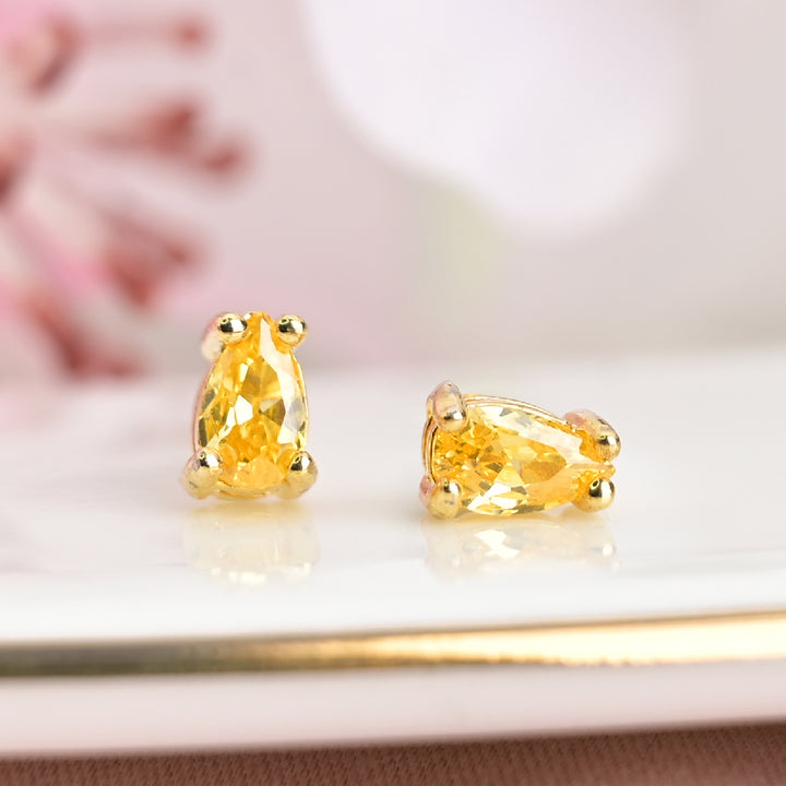 Shop Stone Drop Stud Earrings- 18k Gold Plated Palmonas-4