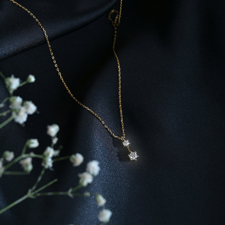 Shop Dainty Mini Diamond Solitaire Necklace | 18k Gold Vermeil Palmonas-2