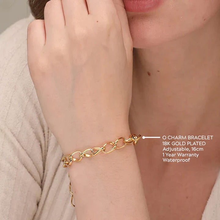 Shop O Charm Bracelet- 18k Gold Plated Palmonas-2