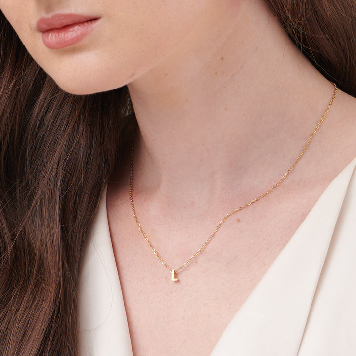 Shop Small Letter Necklace- 18k Gold Plated Palmonas-9