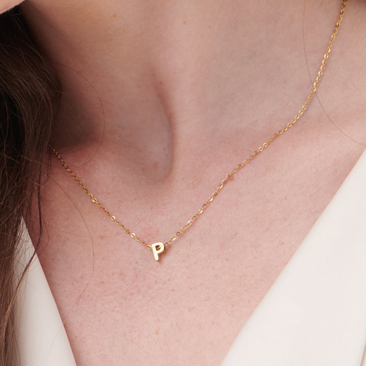 Shop Small Letter Necklace- 18k Gold Plated Palmonas-14