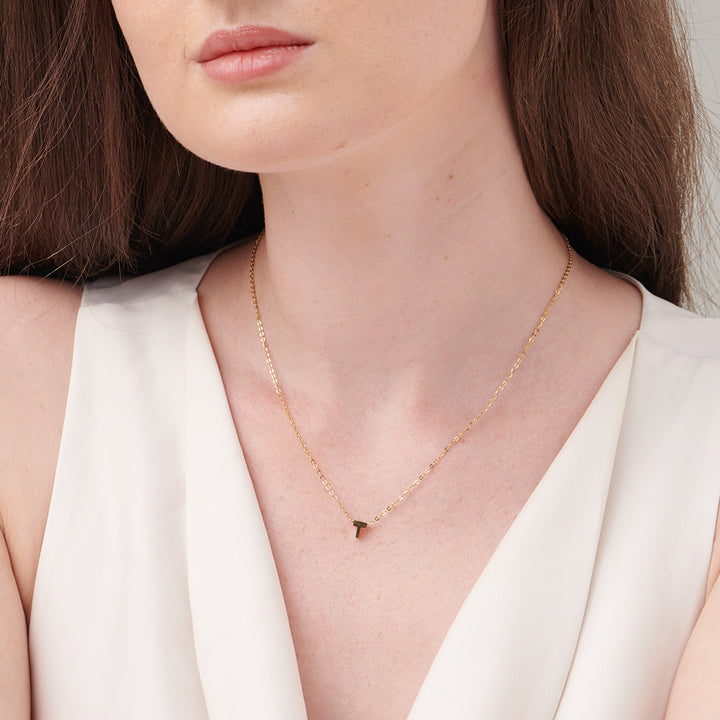 Shop Small Letter Necklace- 18k Gold Plated Palmonas-18