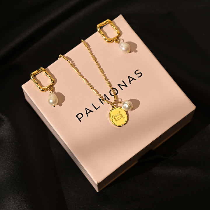 Shop Good luck Pearl set | 18k Gold Plated Palmonas-1