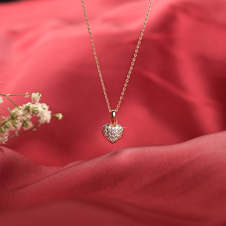 Shop Cute Heart Diamond Necklace | 18k Gold Vermeil Palmonas-5