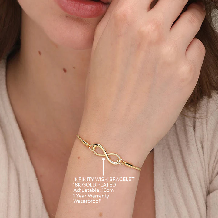 Shop Infinity Wish Bracelet- 18k Gold Plated Palmonas-3